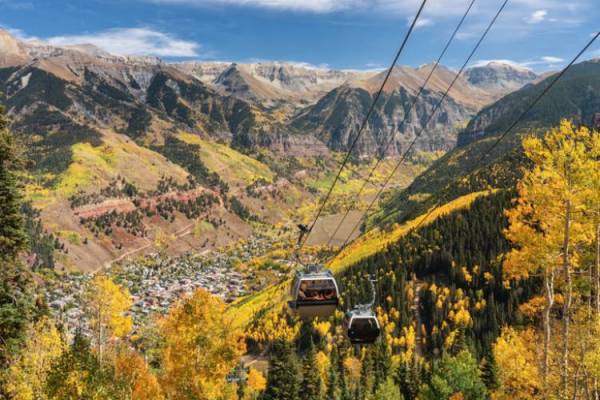 Telluride gondolas in the Fall