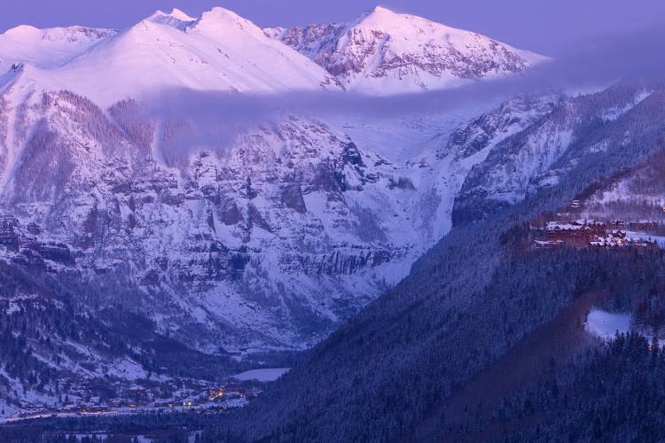 Snow covered mountains in Telluride
