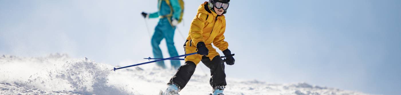 two people skiing in Telluride CO