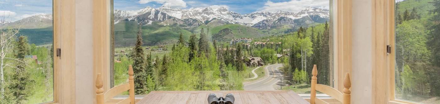 Binoculars looking out over the town of Telluride 